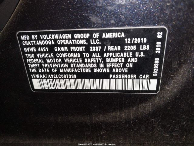 2020 VOLKSWAGEN PASSAT 1VWAA7A32LC007339 Photo 8