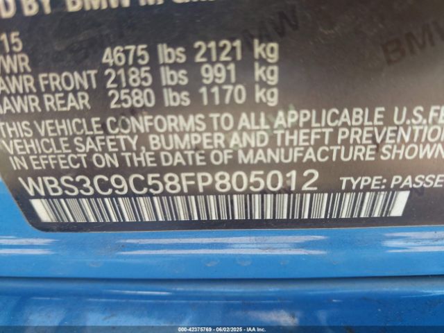 2015 BMW M3 WBS3C9C58FP805012 Photo 8