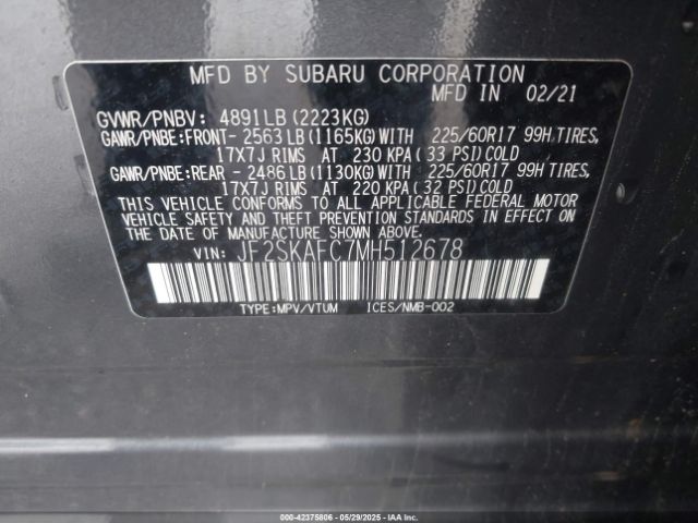 JF2SKAFC7MH512678 Subaru na u5