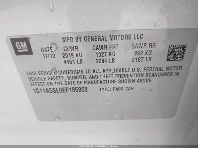 1G11A5SL8EF185868 Chevrolet Malibu 1fl