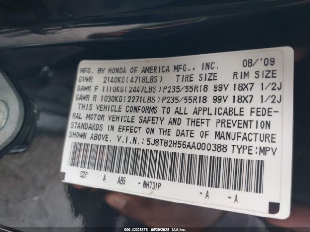 2010 ACURA RDX 5J8TB2H56AA000388 Photo 8