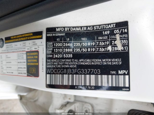 WDCGG8JB3FG337703 Mercedes-Benz Glk 350 4matic