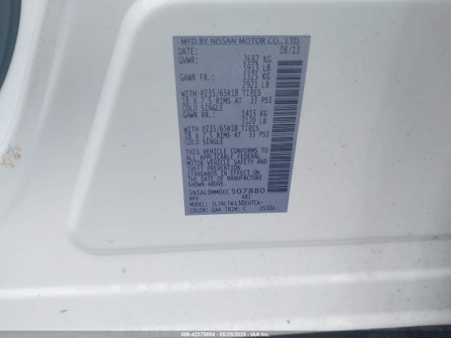 5N1AL0MM0EC507880 Infiniti QX60