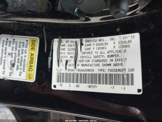 2010 ACURA TL 19UUA9F26AA008600 Photo 8