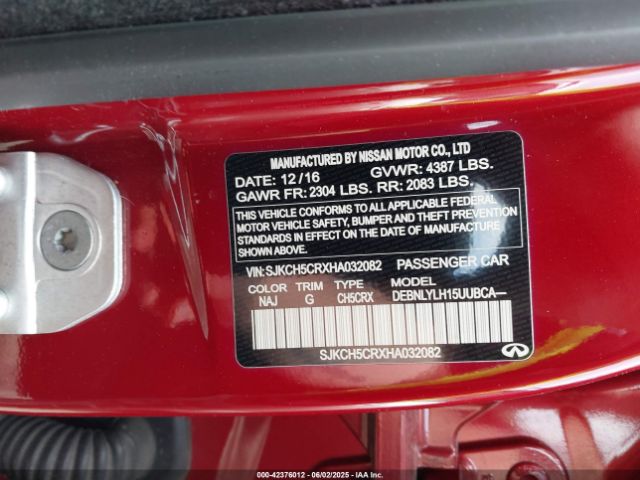 2017 INFINITI QX30 SJKCH5CRXHA032082 Photo 8