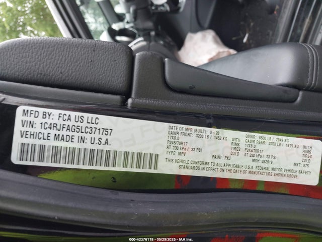 1C4RJFAG5LC371757 Jeep Grand Cherokee