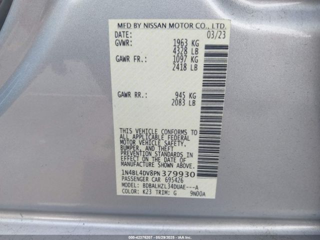 2023 NISSAN ALTIMA 1N4BL4DV8PN379930 Photo 8