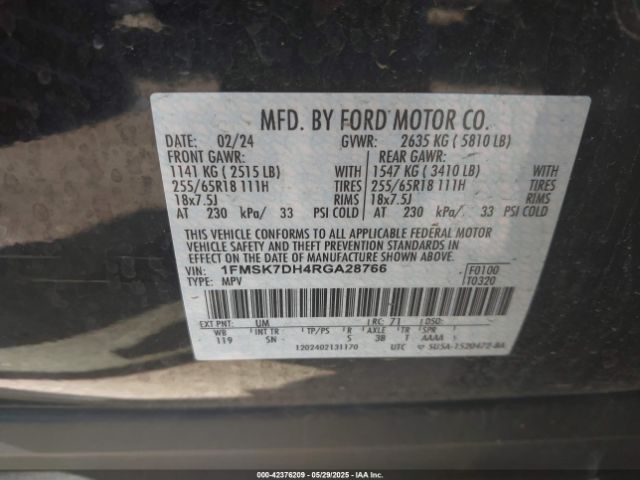 1FMSK7DH4RGA28766 Ford EXPLORER XLT