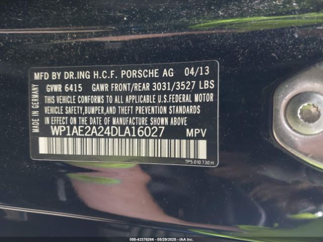 2013 PORSCHE CAYENNE HYBRID WP1AE2A24DLA16027 Photo 8