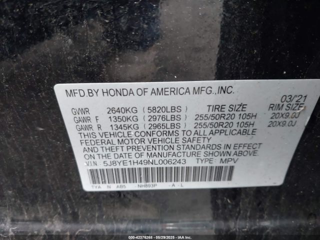 2022 ACURA MDX 5J8YE1H49NL006243 Photo 8