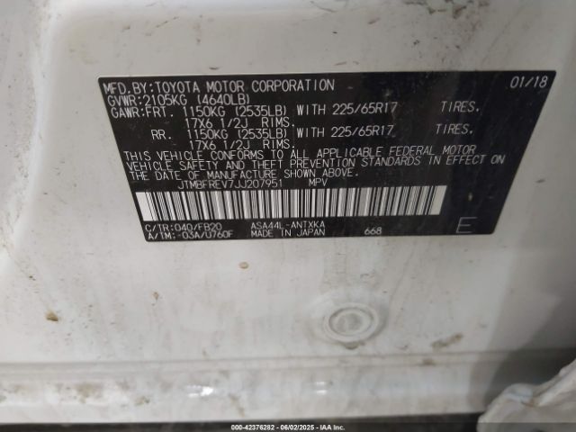 2018 TOYOTA RAV4 JTMBFREV7JJ207951 Photo 8
