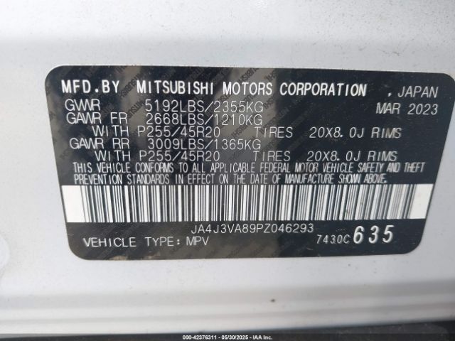 2023 MITSUBISHI OUTLANDER JA4J3VA89PZ046293 Photo 8