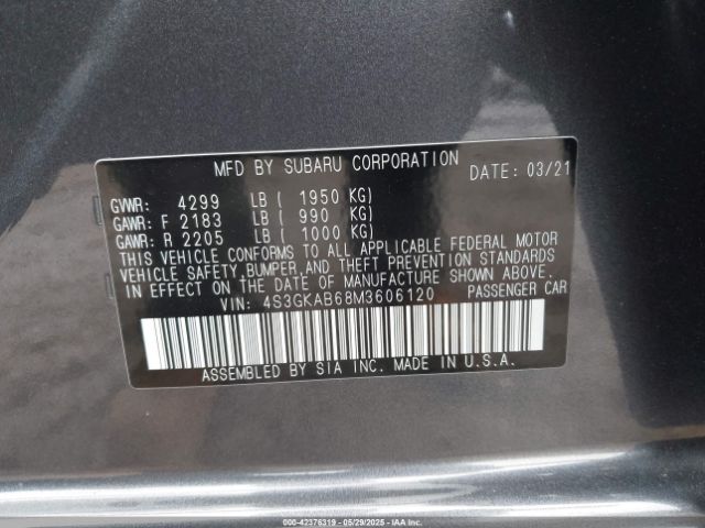 2021 SUBARU IMPREZA 4S3GKAB68M3606120 Photo 8