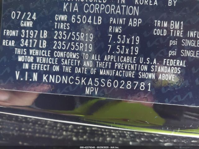 2025 KIA CARNIVAL MPV HYBRID KNDNC5KA5S6028781 Photo 8