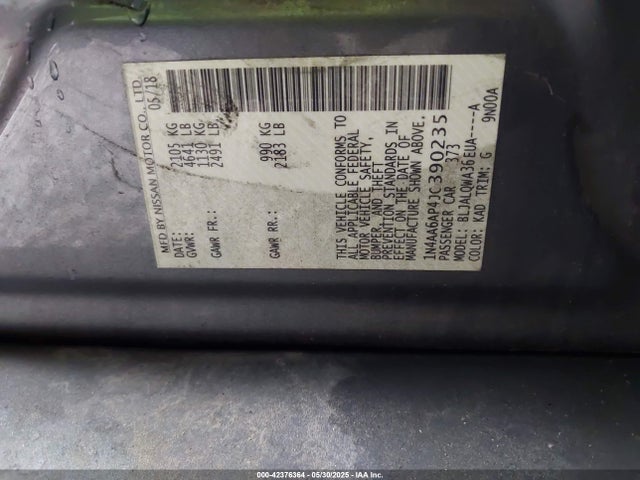 1N4AA6AP4JC390235 Nissan Maxima 3.5 S