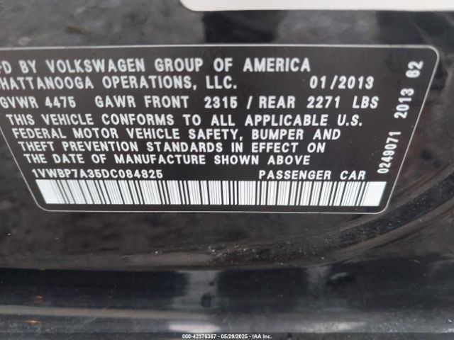 2013 VOLKSWAGEN PASSAT 1VWBP7A35DC084825 Photo 8