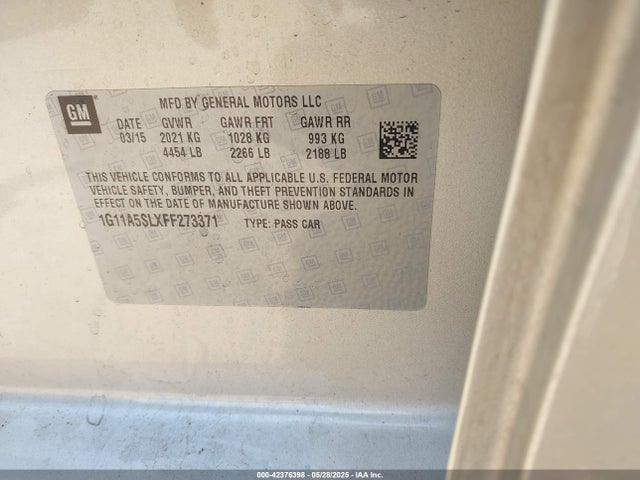 1G11A5SLXFF273371 Chevrolet Malibu 1fl