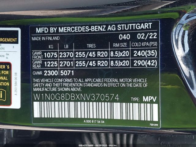 2022 MERCEDES-BENZ GLC 300 W1N0G8DBXNV370574 Photo 8