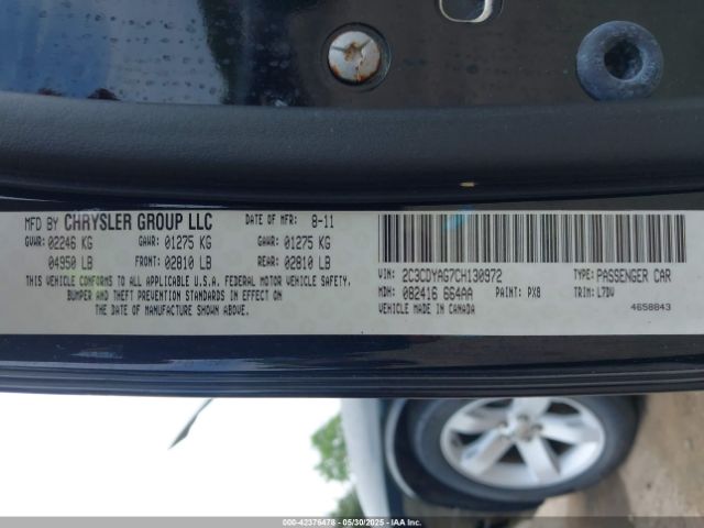 2012 DODGE CHALLENGER 2C3CDYAG7CH130972 Photo 8