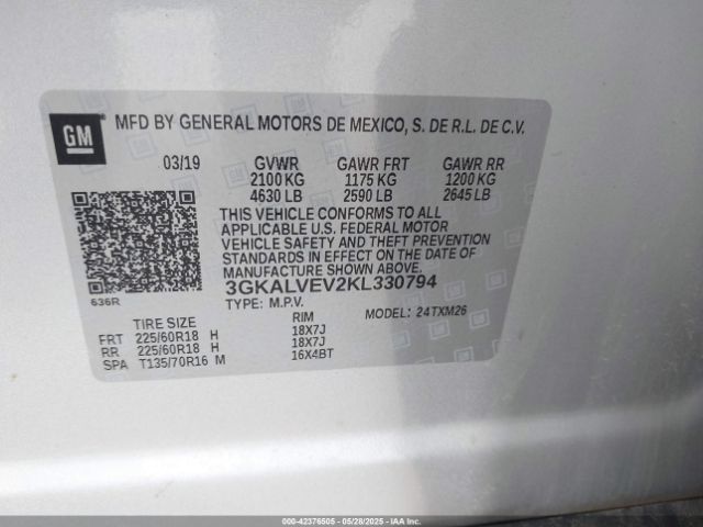 2019 GMC TERRAIN 3GKALVEV2KL330794 Photo 8