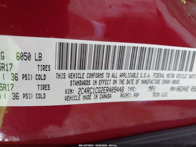 2C4RC1CG2ER409448 Chrysler Town & Country Touring-l 30th Anniversary