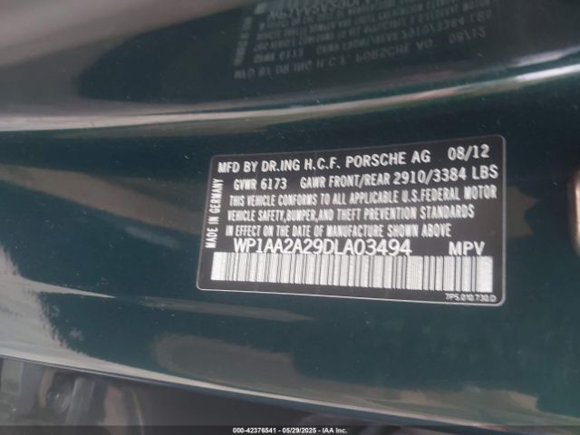 2013 PORSCHE CAYENNE WP1AA2A29DLA03494 Photo 8