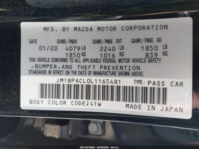JM1BPACL0L1165481 Mazda Mazda3 Select Package