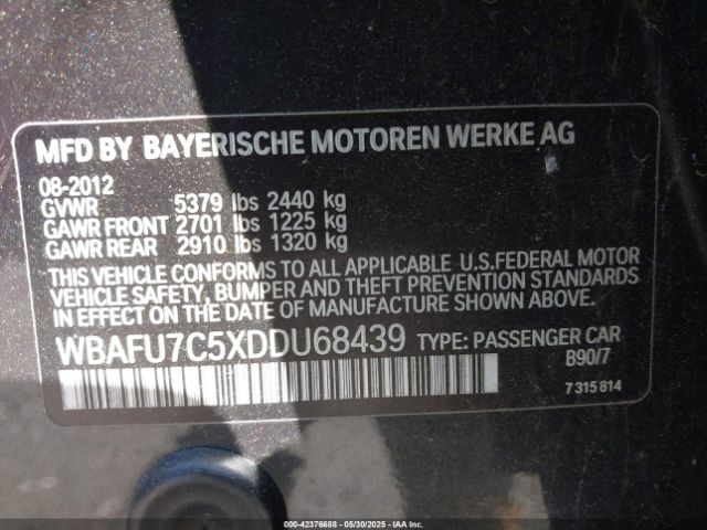 2013 BMW 535I WBAFU7C5XDDU68439 Photo 8