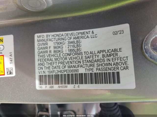 2023 HONDA CIVIC 19XFL2H82PE006990 Photo 8