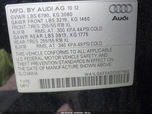 2013 AUDI Q7 WA1LGAFE6DD007562 Photo 8