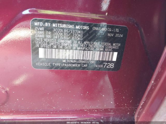 2024 MITSUBISHI MIRAGE ML32AUHJ2RH037790 Photo 8