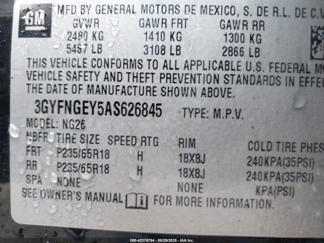 2010 CADILLAC SRX 3GYFNGEY5AS626845 Photo 8