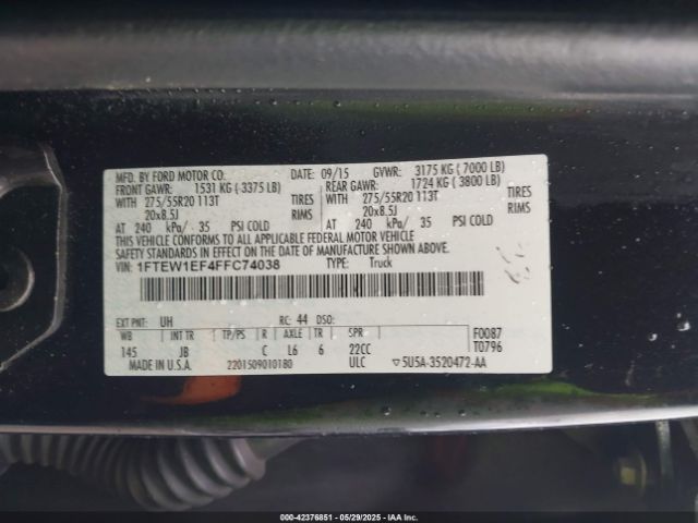 2015 FORD F-150 1FTEW1EF4FFC74038 Photo 8