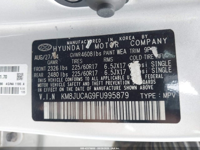 KM8JUCAG9FU995879 Hyundai TUCSON SE