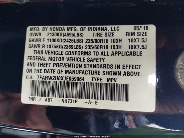 7FARW2H8XJE059964 Honda l15be