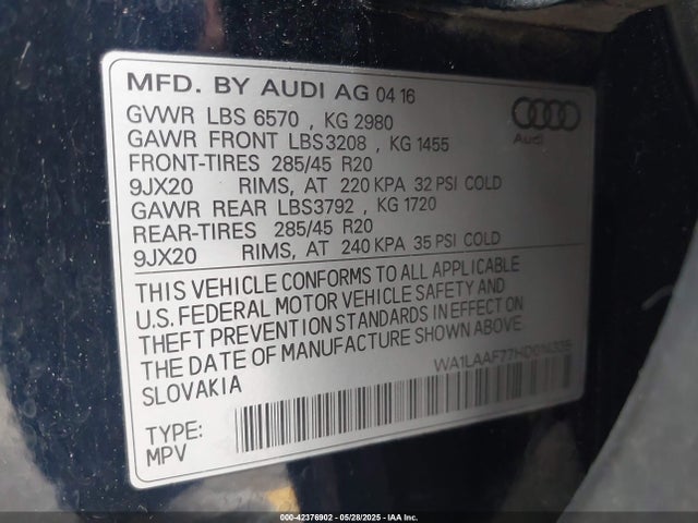 2017 AUDI Q7 WA1LAAF77HD014335 Photo 8