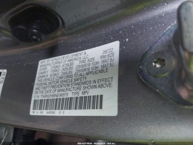 2022 HONDA CR-V 7FARW2H88NE049519 Photo 8