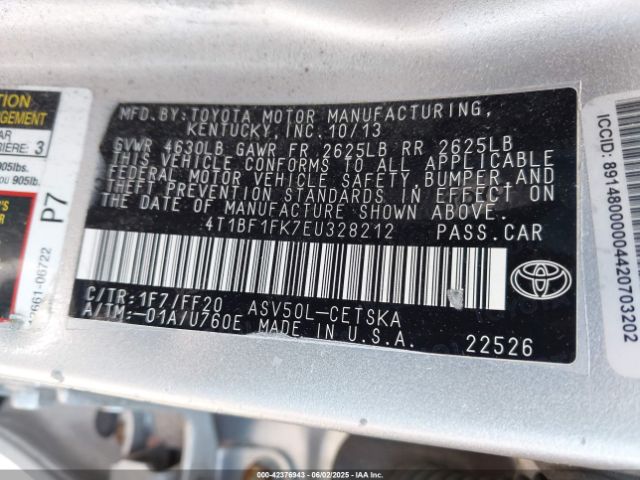 4T1BF1FK7EU328212 Toyota CAMRY SE