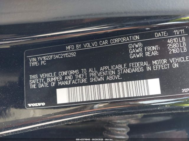 2012 VOLVO S60 YV1622FS4C2115292 Photo 8