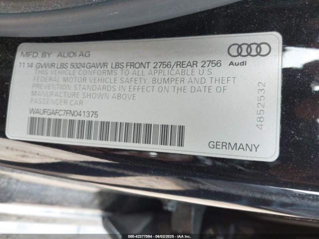 WAUFGAFC7FN041375 Audi A6 3.0t Premium Plus
