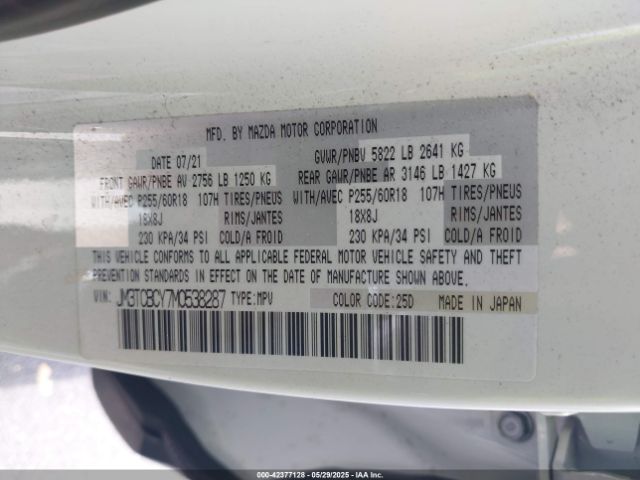 2021 MAZDA CX-9 JM3TCBCY7M0538287 Photo 8