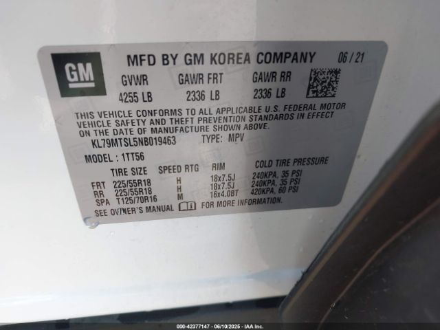 2022 CHEVROLET TRAILBLAZER KL79MTSL5NB019463 Photo 8