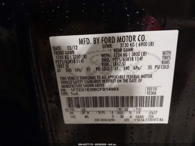 2012 FORD F-150 1FTEX1EM6CFB14993 Photo 8