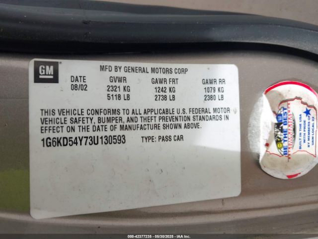 2003 CADILLAC DEVILLE 1G6KD54Y73U130593 Photo 8