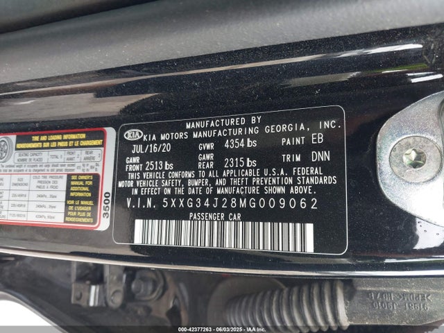 5XXG34J28MG009062 KIA t-gdi gamma ii