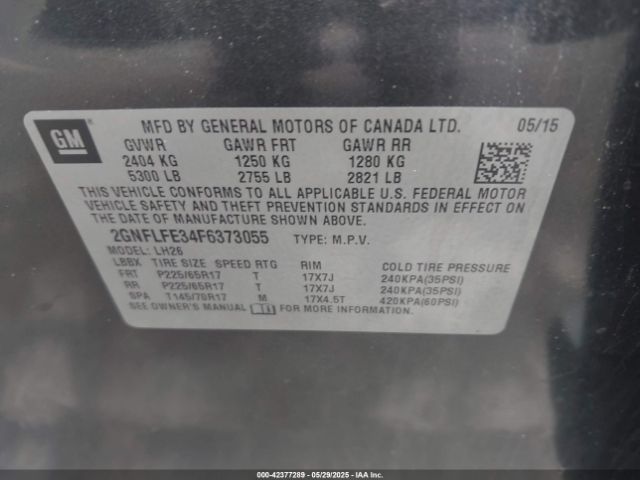 2GNFLFE34F6373055 Chevrolet EQUINOX 1LT
