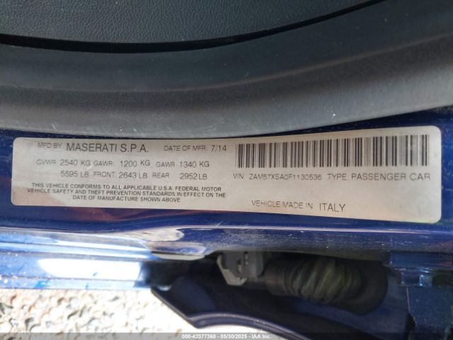 2015 MASERATI GHIBLI ZAM57XSA0F1130536 Photo 8