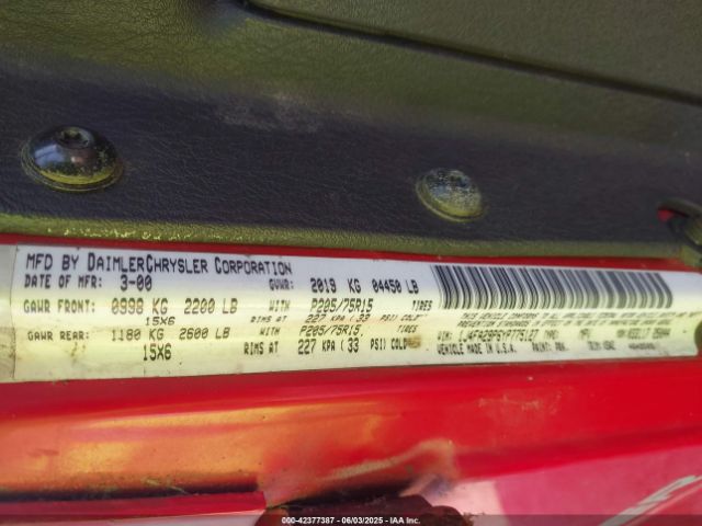 2000 JEEP WRANGLER 1J4FA29P6YP775127 Photo 8