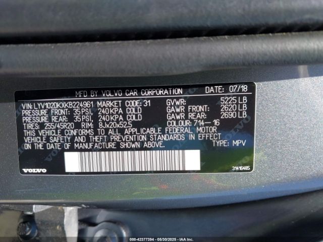 2019 VOLVO XC60 LYV102DKXKB224961 Photo 8