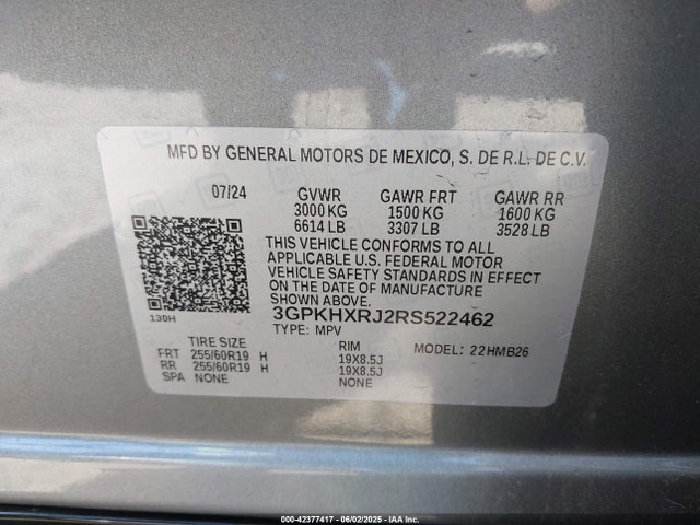 3GPKHXRJ2RS522462 Honda x0c+ec5
